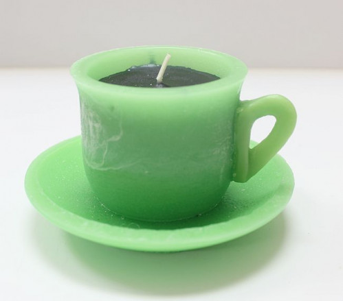 Svíčka šálek zelený čaj