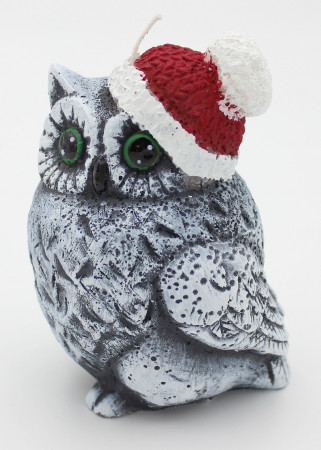 detail Sviečka vianočná sova ľavá sivá  GD DESIGN