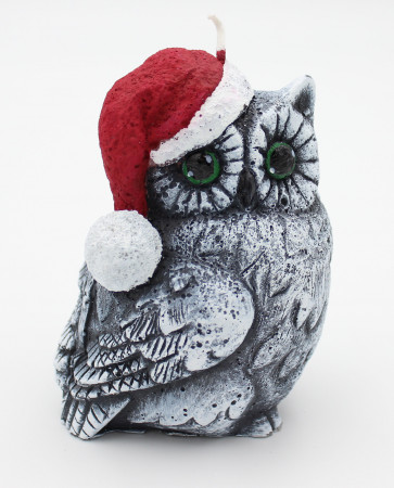 detail Sviečka vianočná sova ľavá sivá  GD DESIGN